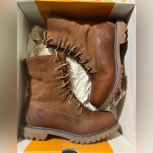 Timberland Authentic WP Fleece Fold Down Dark Brown Full Grain women’s boots